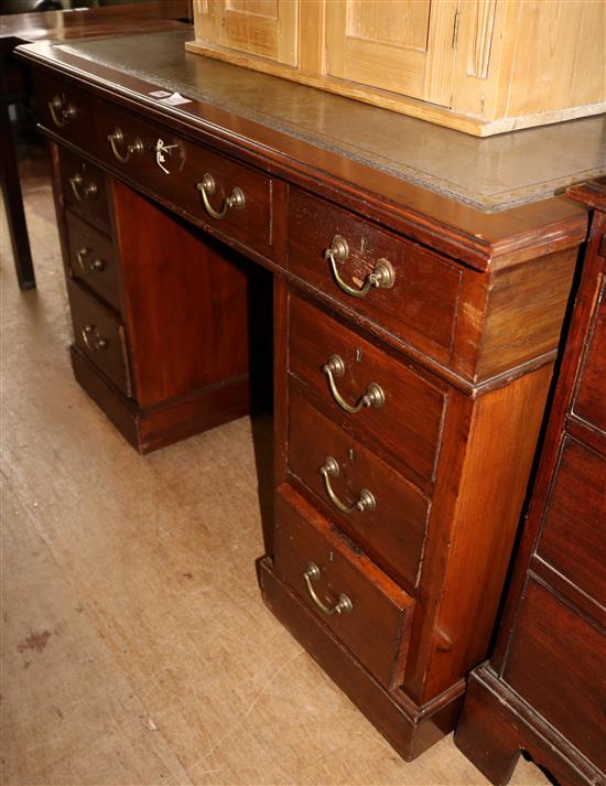 George III style mahogany pedestal desk